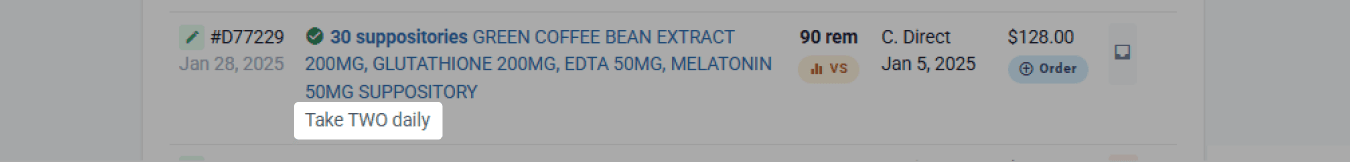 Directions for use