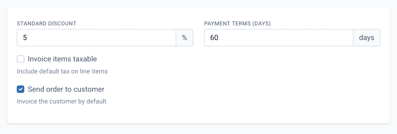 account specific discounts