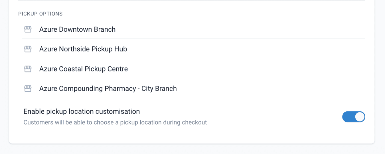 add pickup locations