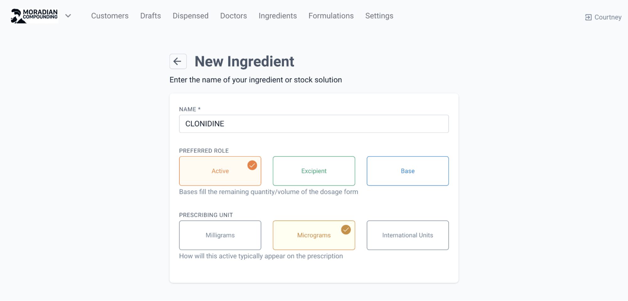 Adding an ingredient