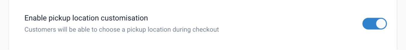 enable customer to customise pickup location