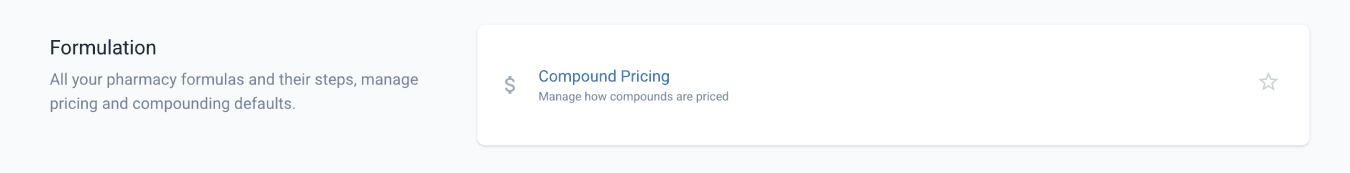 Compound pricing under formulation setting
