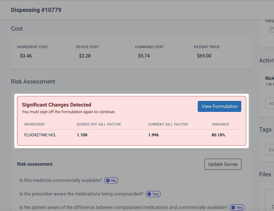Significant changes detected alert