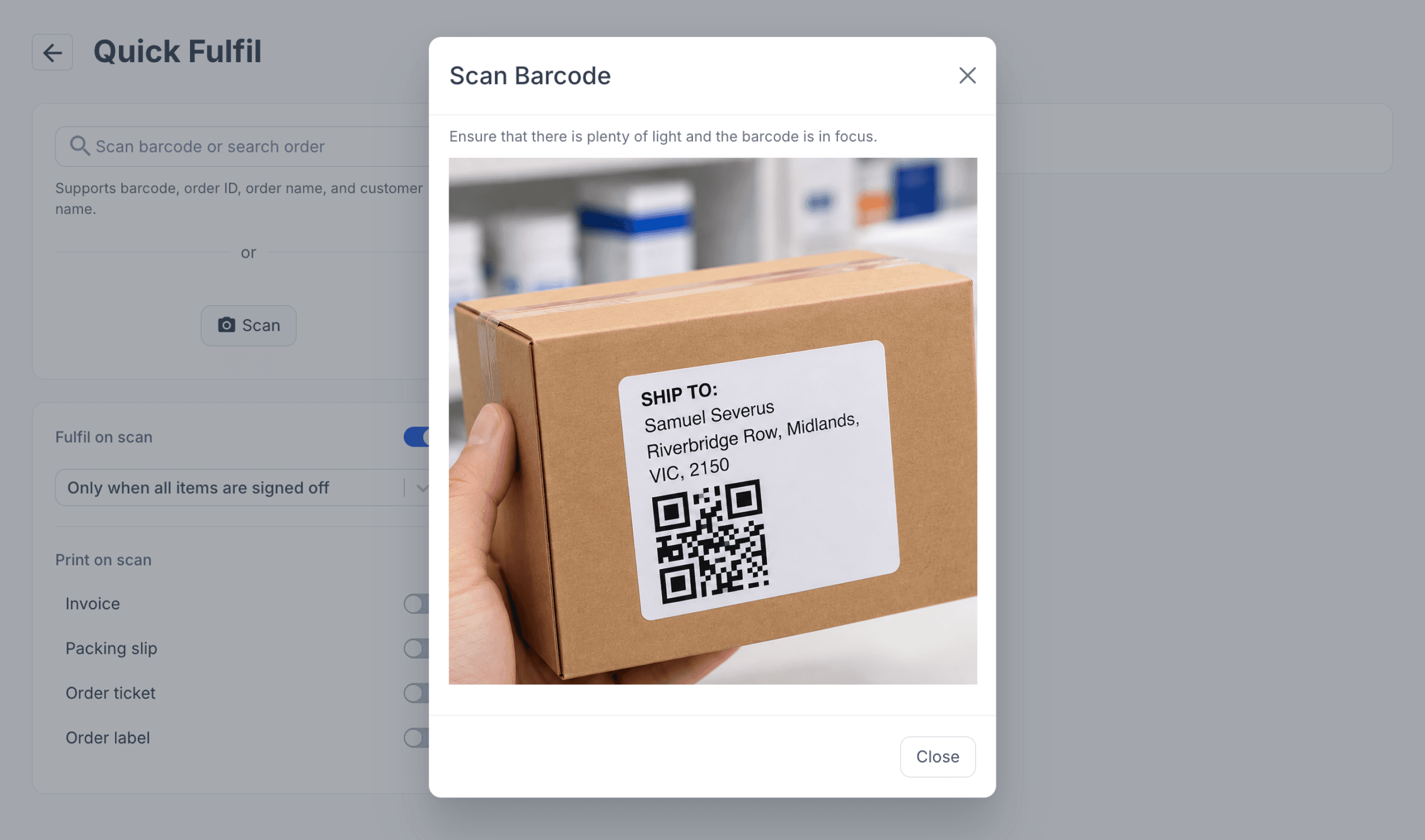 scan barcode
