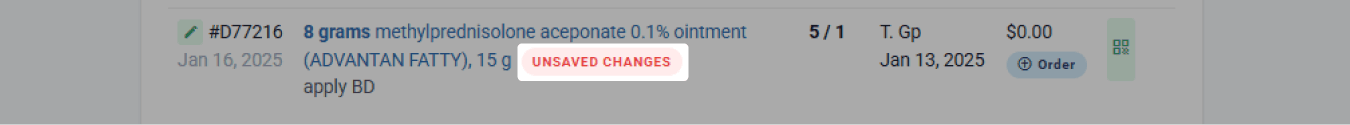 If a draft has unsaved changes