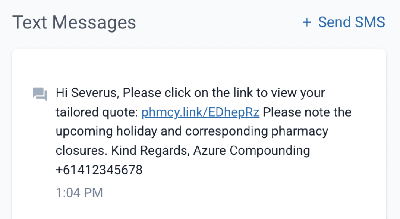 text messages invoice link