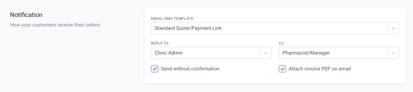Notification settings