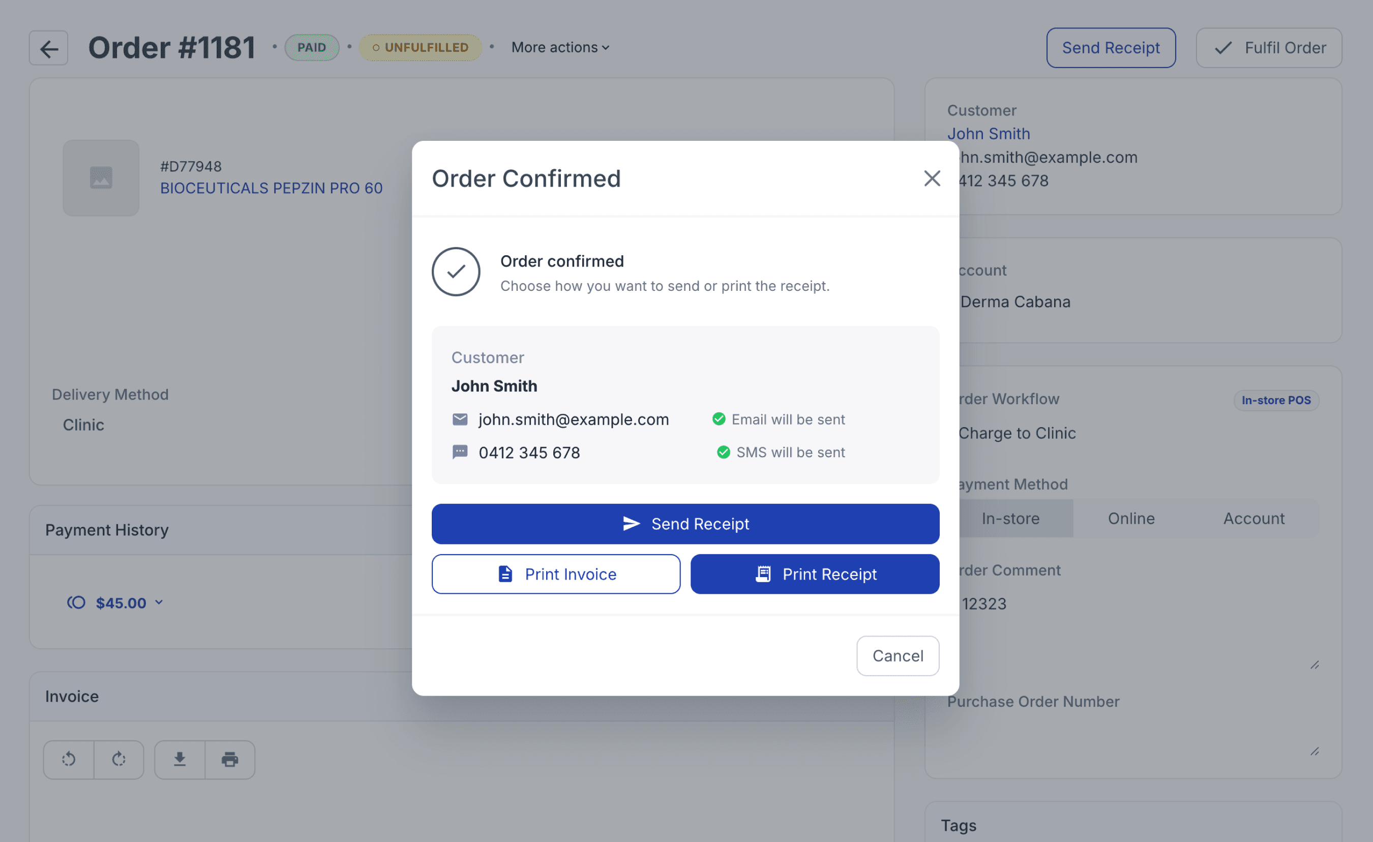 print order receipt