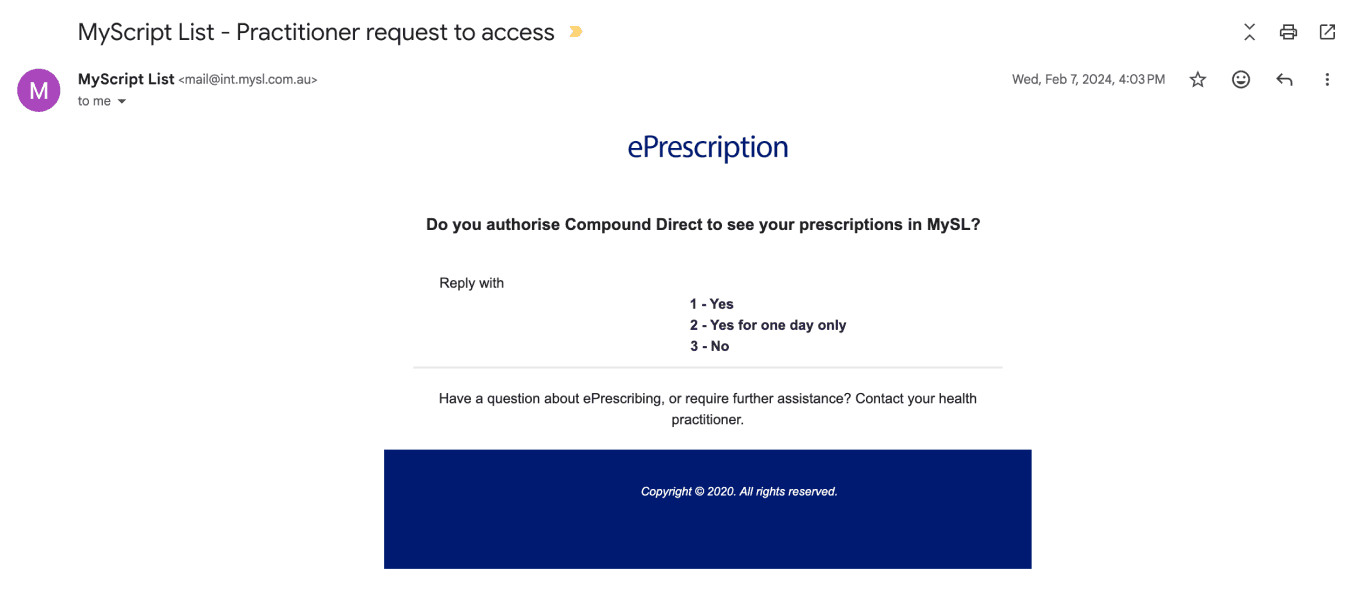 consent sent to patient