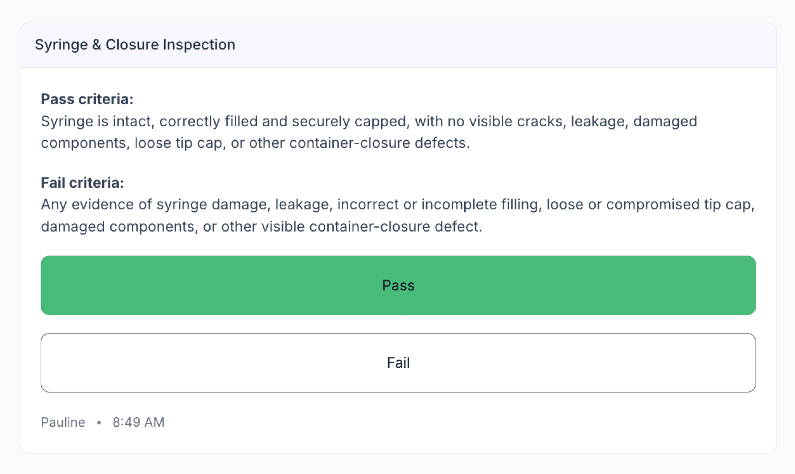 pass or fail test