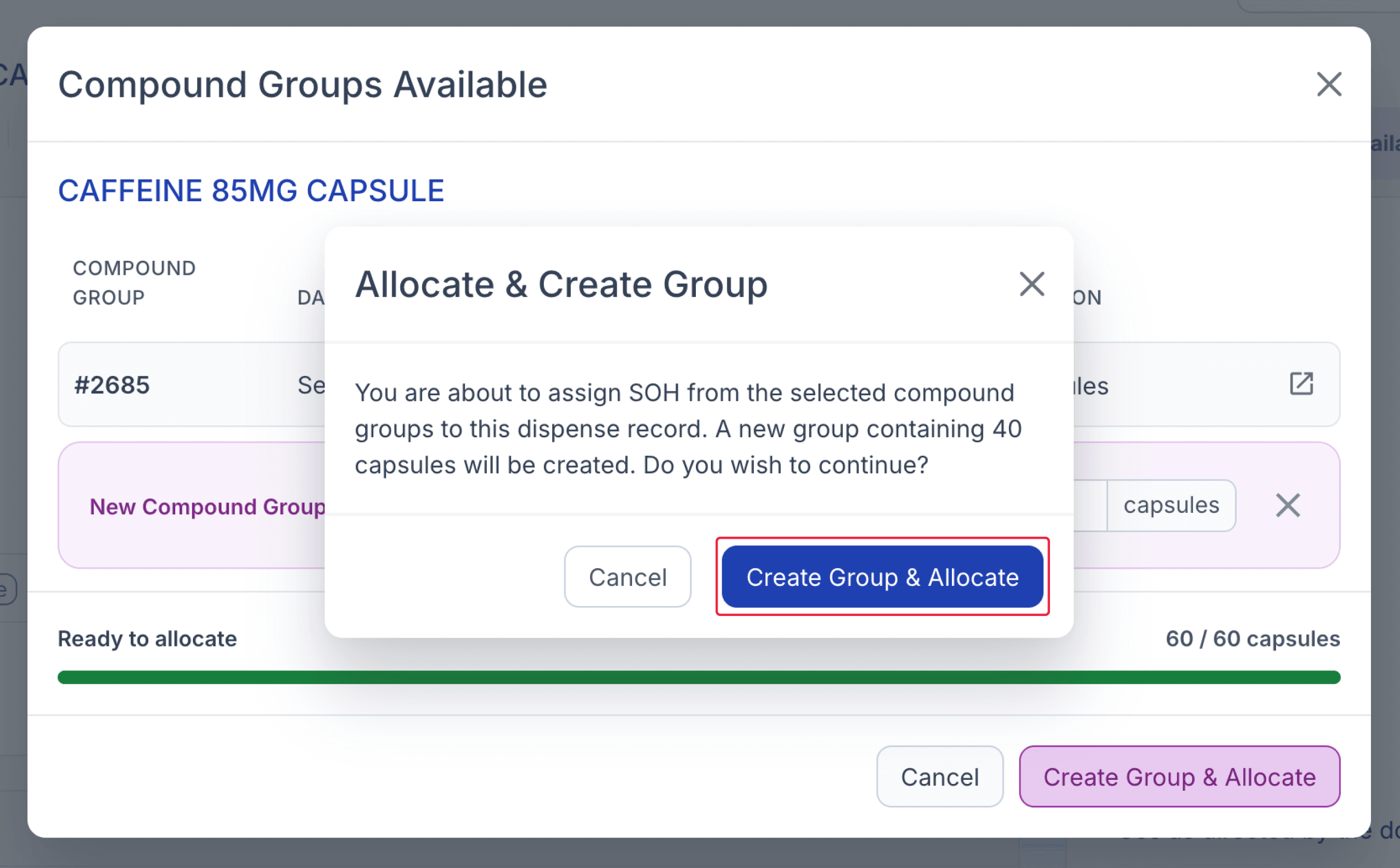 allocate and create custom group