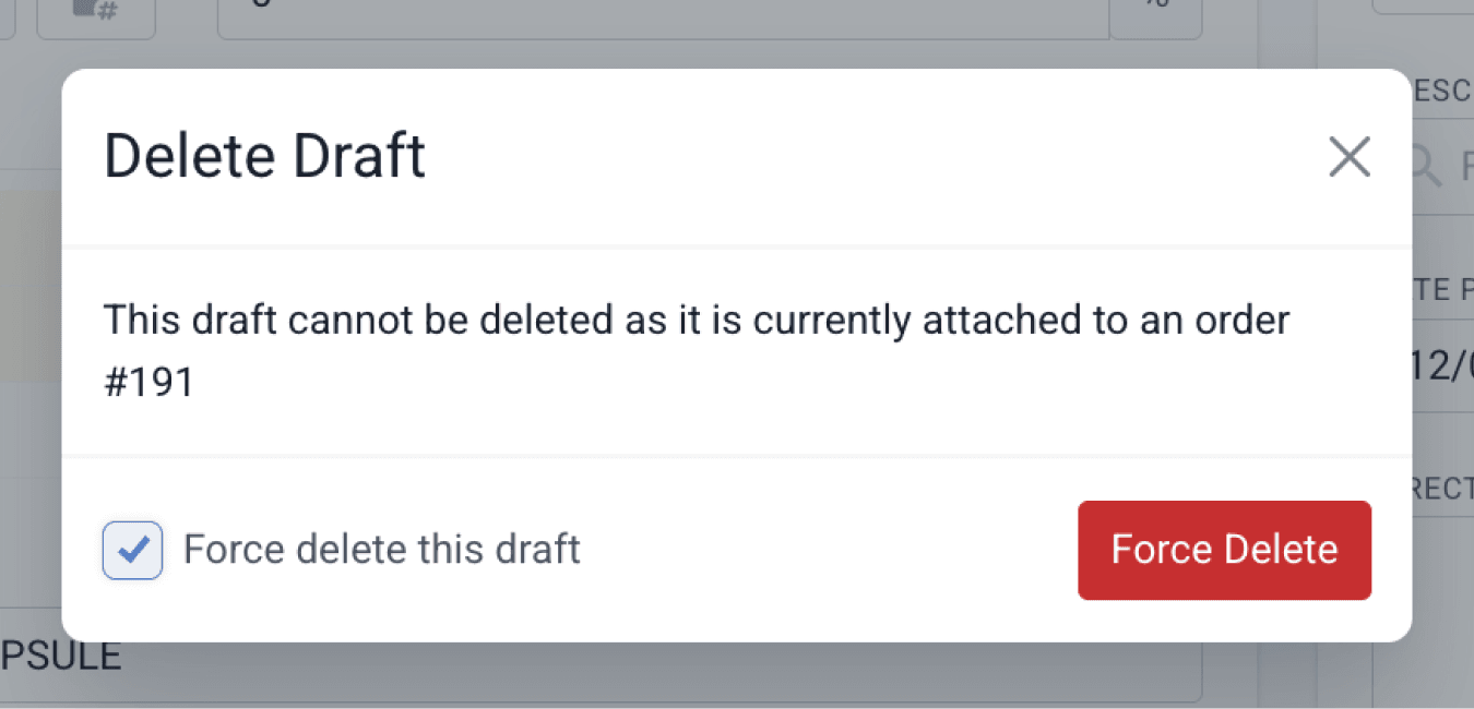 force delete a draft