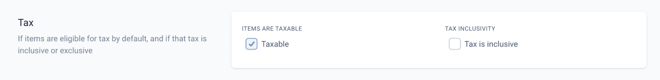 tax settings for order workflows