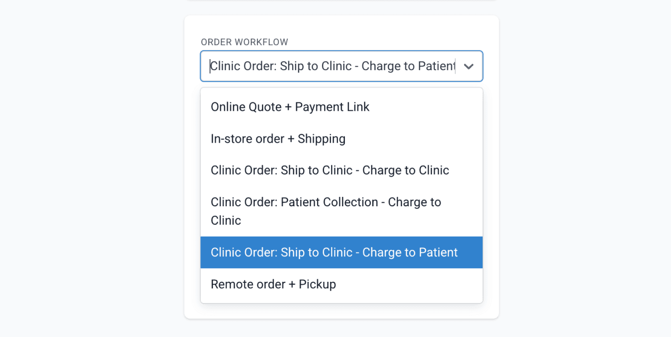 select order workflow