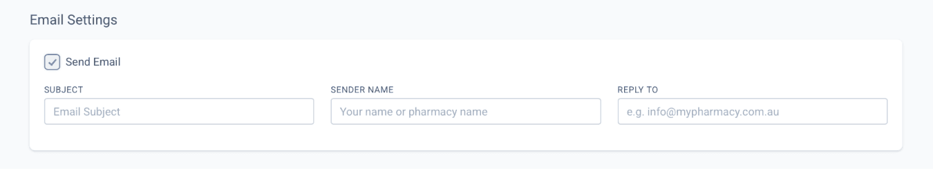 under email settings