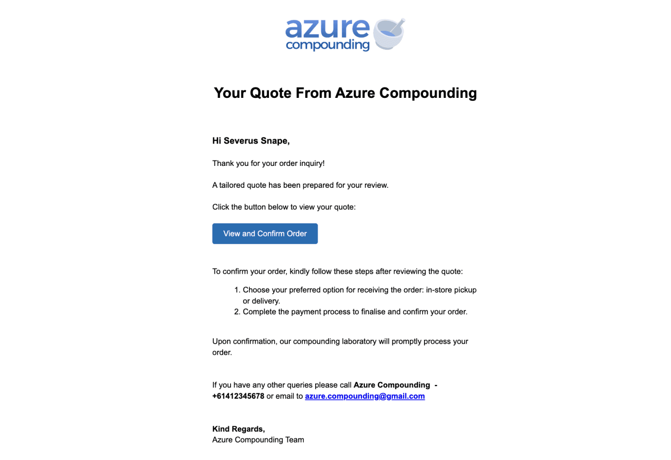 customer email