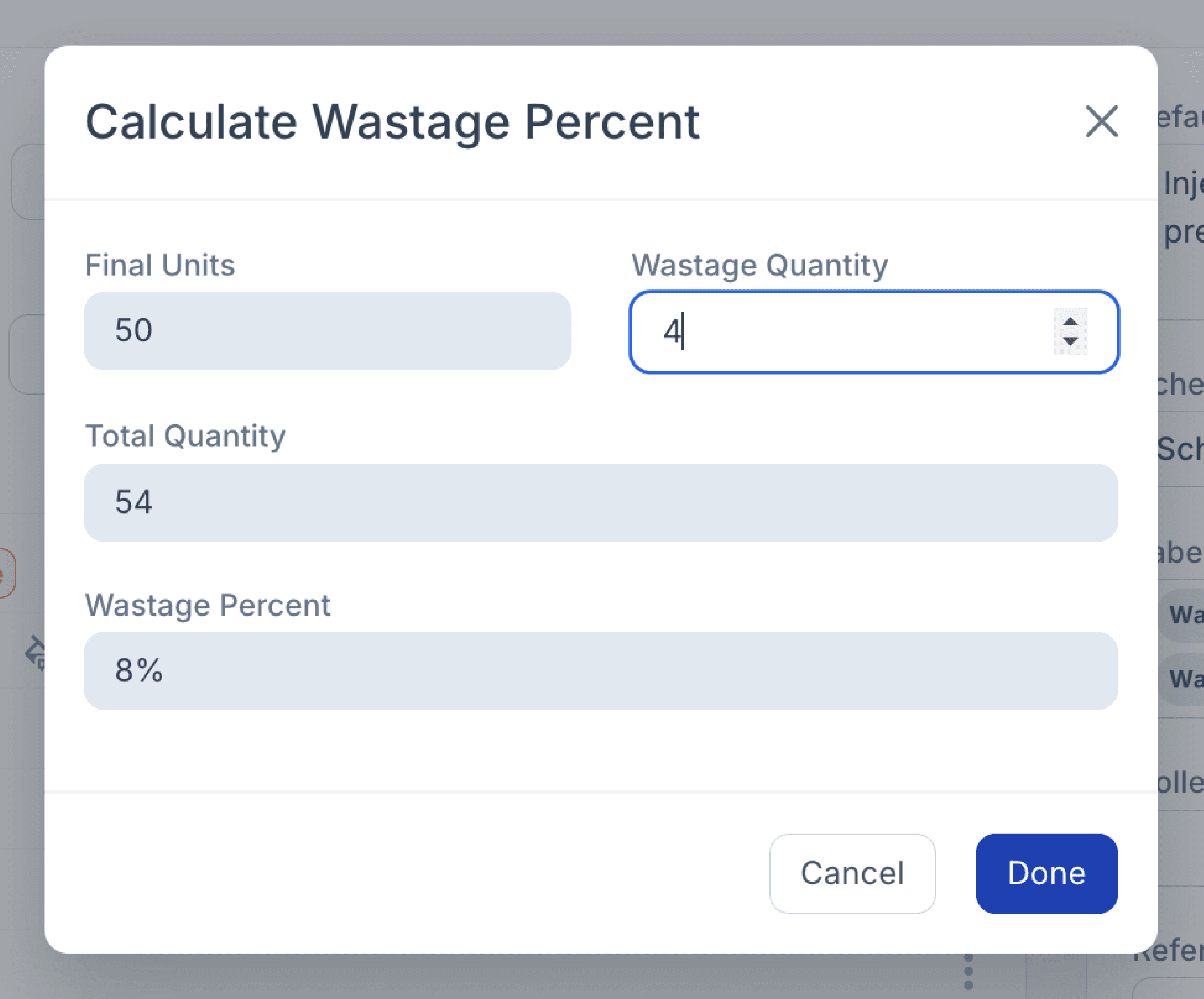 wastage calculator