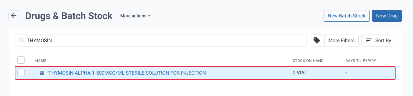 find batch stock