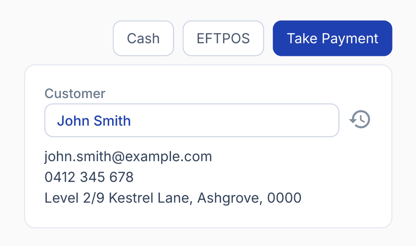 cash and eftpos buttons