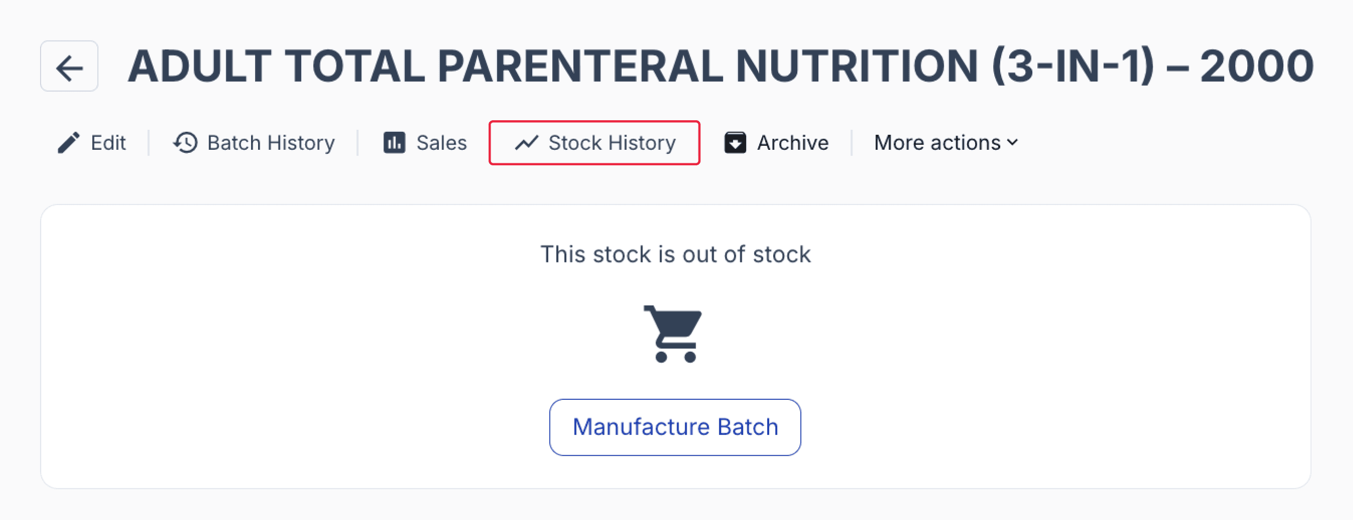 stock history button