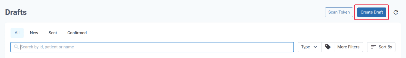 Highlighted create draft button