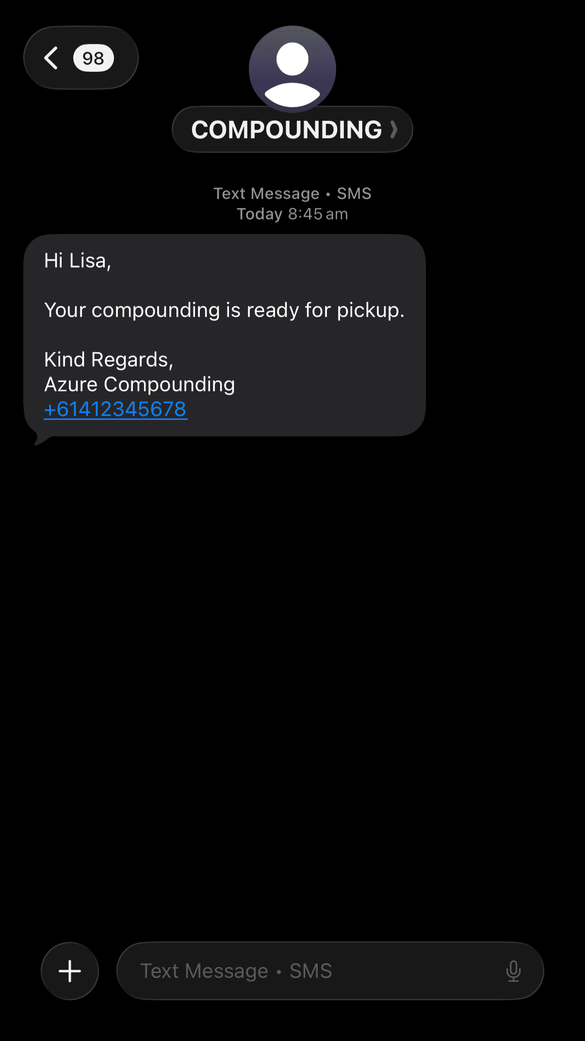 Text Received