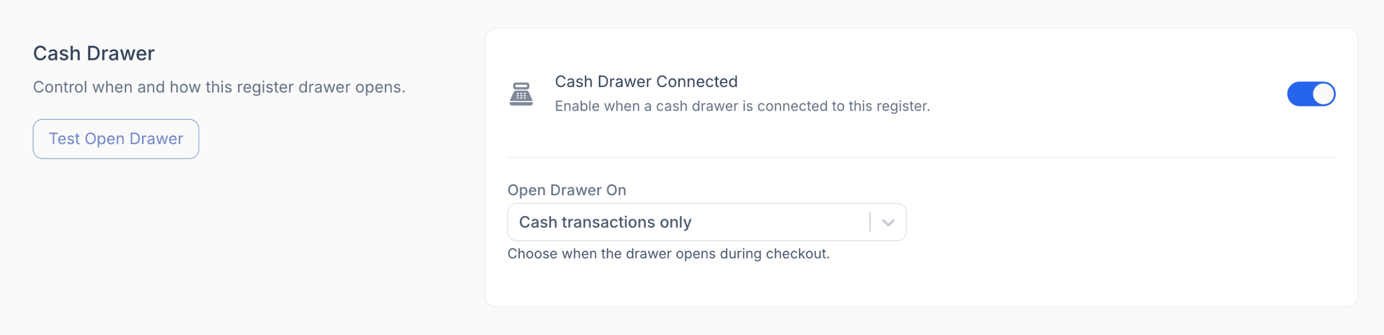 cash drawer control