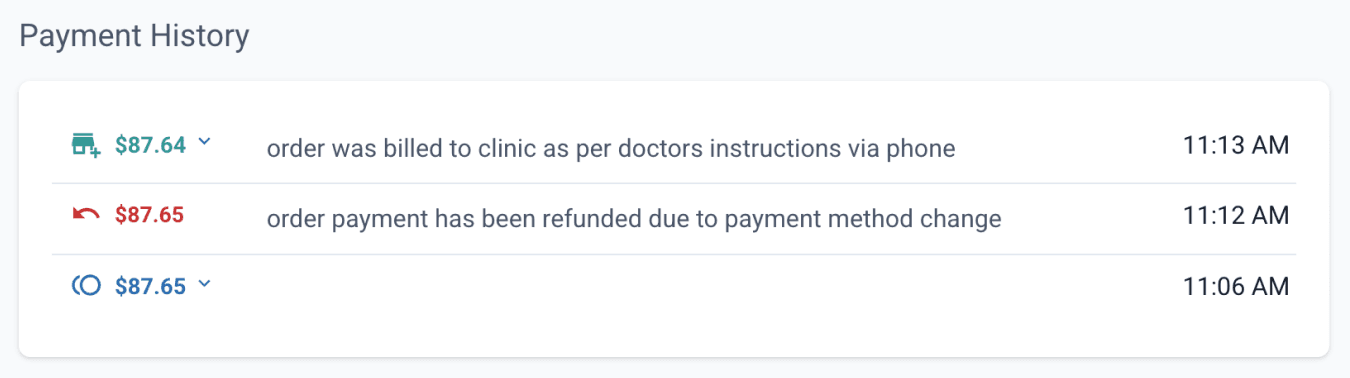 payment history