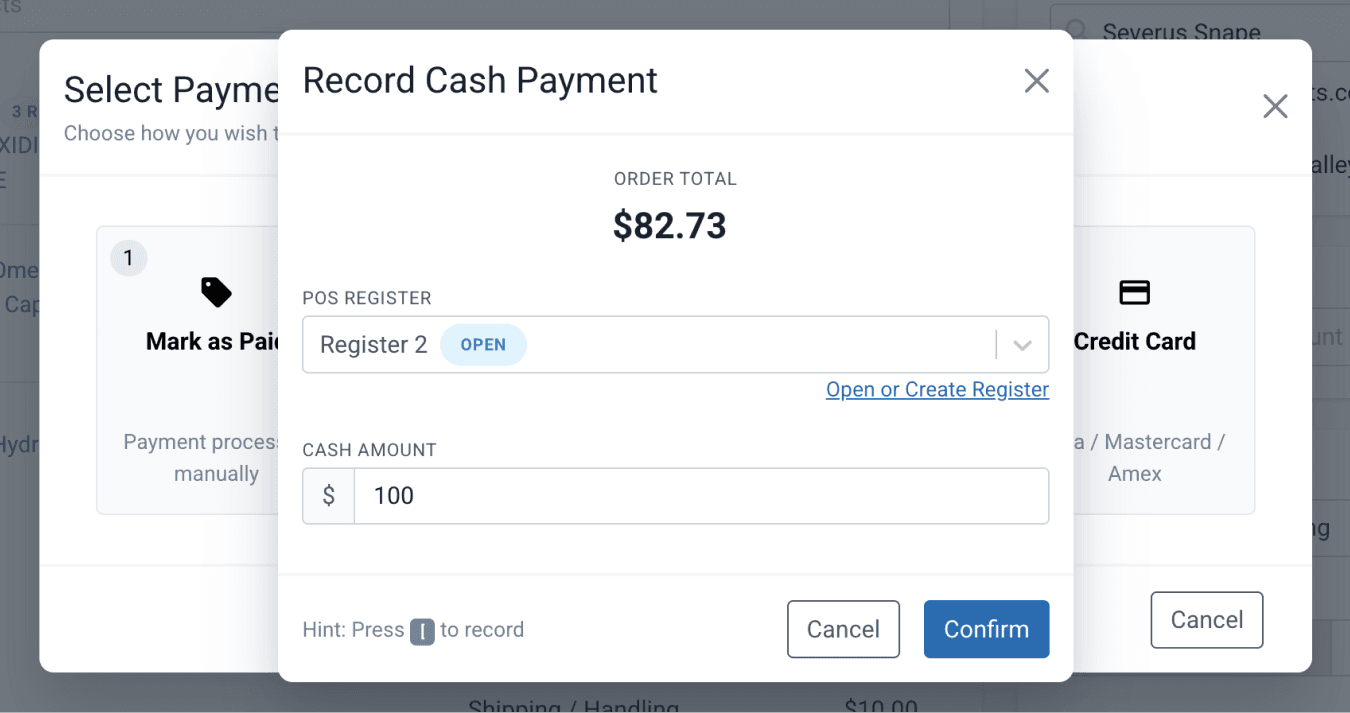 cash payment
