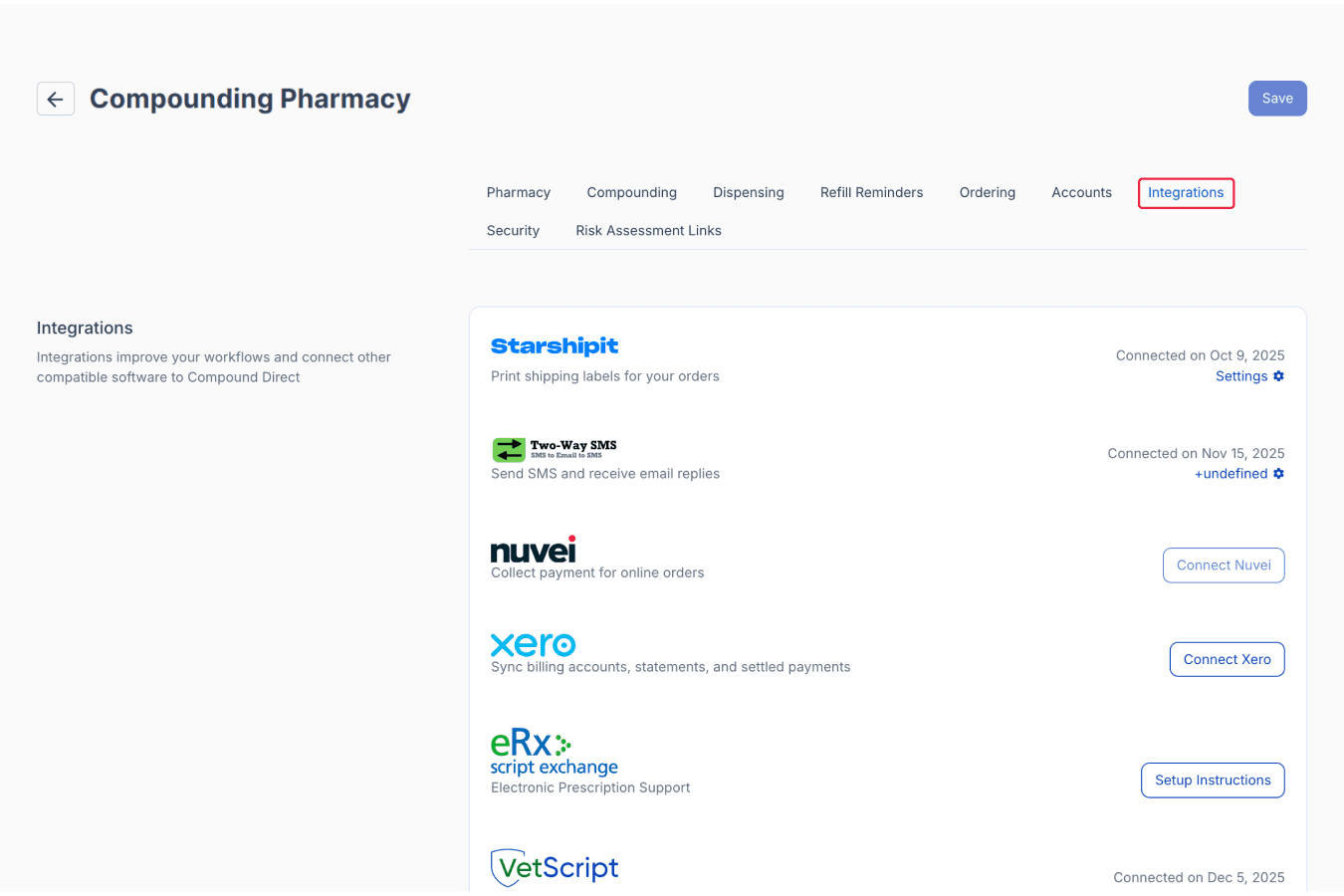 Integrations tab highlighted and shown in Your Workspace