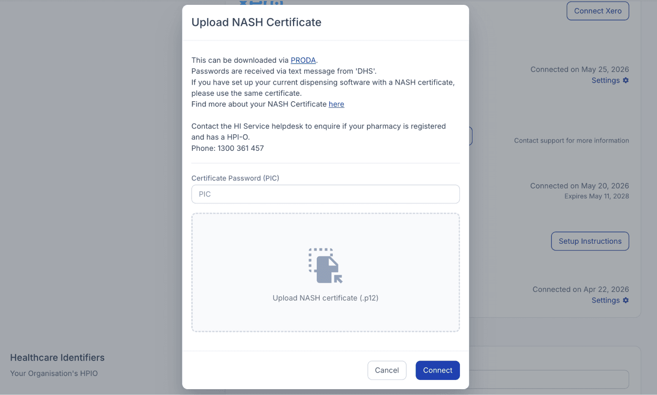 upload nash certificate
